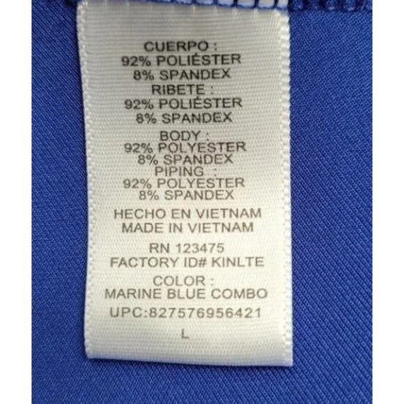 Reed Women’s Blue Fit & Flare Dress Size L Scuba Fabric Sleeveless V-Neck Black - Picture 6 of 6